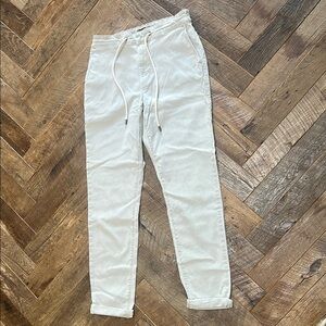 PAIGE Cream Sweatpants Relaxed Fit Tapered